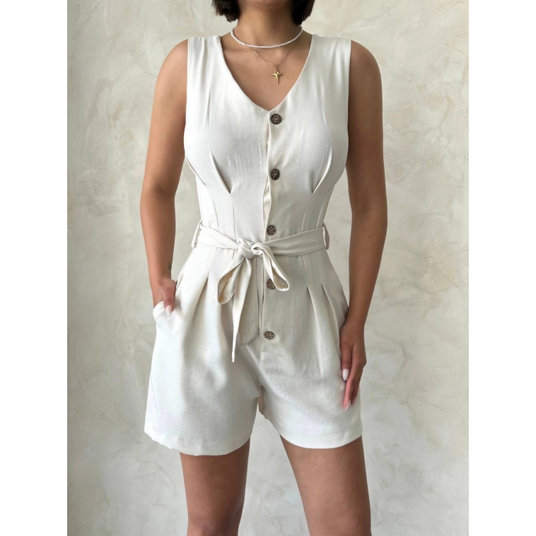 Kuşaklı şortlu tulum Kuşaklı şortlu tulum