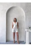 Kuşaklı Şortlu Tulum