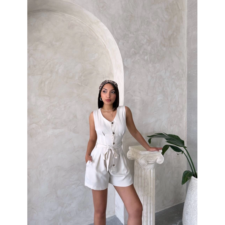 Kuşaklı şortlu tulum Kuşaklı şortlu tulum