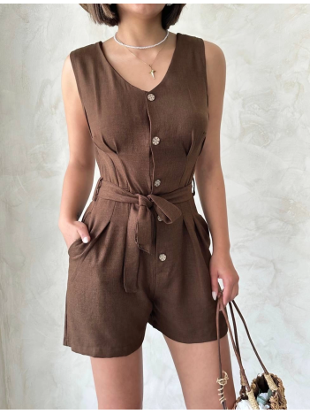 Kuşaklı şortlu tulum Kuşaklı şortlu tulum