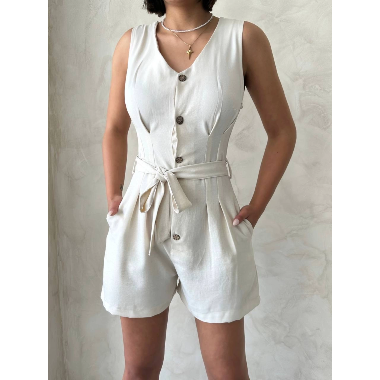 Kuşaklı şortlu tulum Kuşaklı şortlu tulum