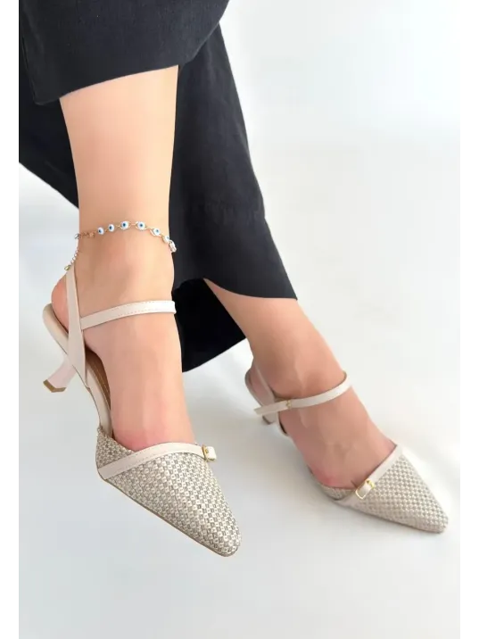 Lanna Bej Cilt Topuklu Ayakkabı Lanna Bej Cilt Topuklu Ayakkabı