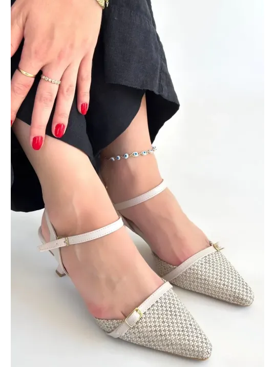 Lanna Bej Cilt Topuklu Ayakkabı Lanna Bej Cilt Topuklu Ayakkabı