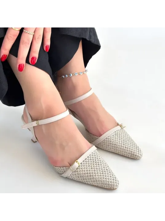 Lanna Bej Cilt Topuklu Ayakkabı Lanna Bej Cilt Topuklu Ayakkabı