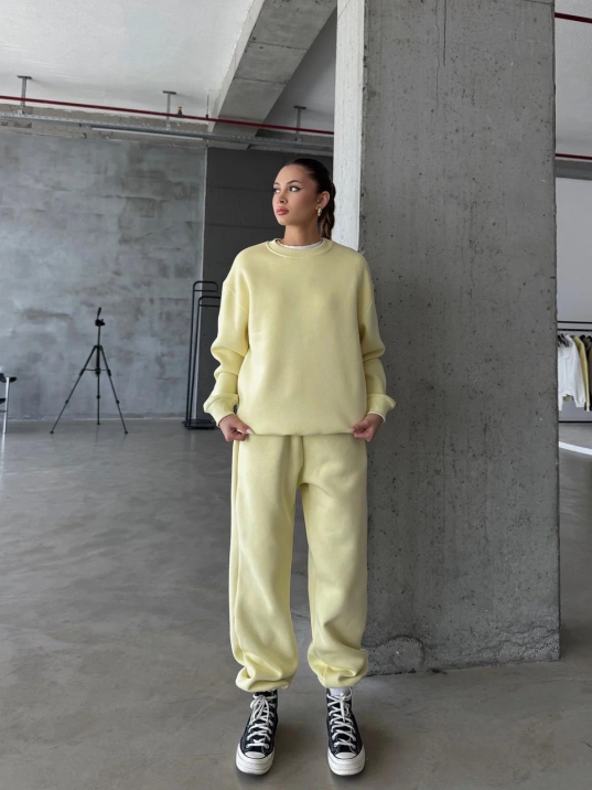 3 İplik Şardonlu Lastik Paça Eşofman Sarı P510439 3 İplik Şardonlu Lastik Paça Eşofman Sarı P510439