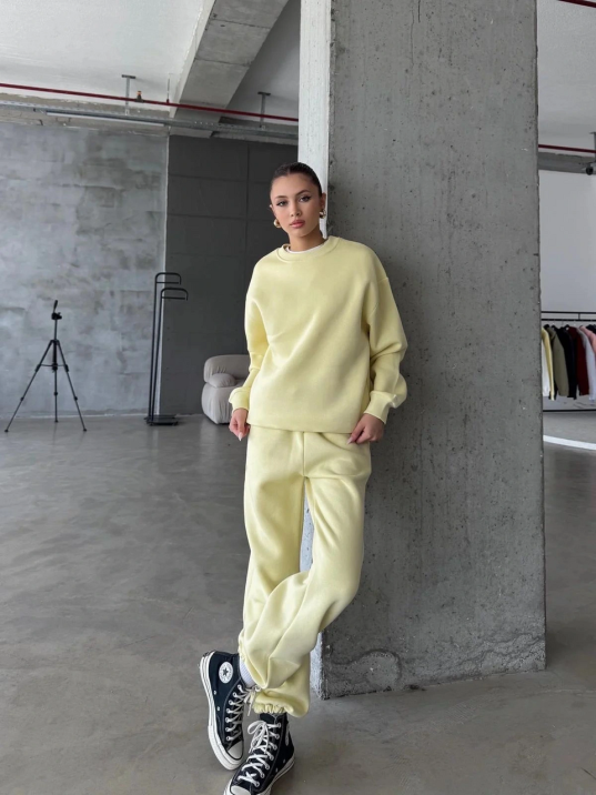 3 İplik Şardonlu Lastik Paça Eşofman Sarı P510439 3 İplik Şardonlu Lastik Paça Eşofman Sarı P510439