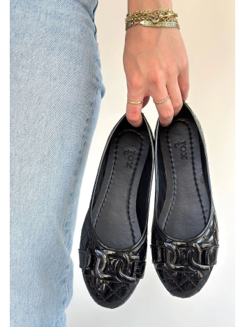 Lawy Siyah Rugan Babet Ayakkabı Lawy Siyah Rugan Babet Ayakkabı