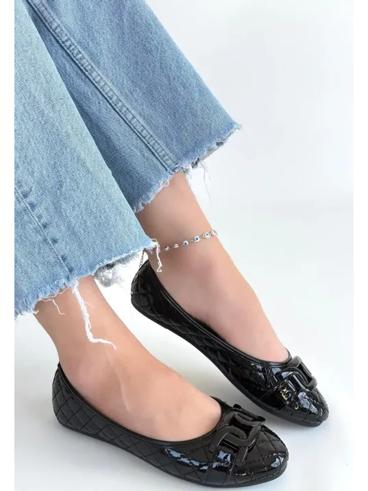 Lawy Siyah Rugan Babet Ayakkabı Lawy Siyah Rugan Babet Ayakkabı