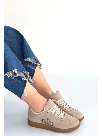 Lendo Bej Süet Bağcıklı Spor Ayakkabı