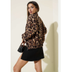 Leopar desenli astarlı ceket siyah t1192 Leopar desenli astarlı ceket siyah t1192