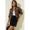Leopar desenli astarlı ceket siyah t1192 Leopar desenli astarlı ceket siyah t1192