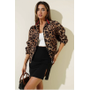 Leopar desenli astarlı ceket siyah t1192 Leopar desenli astarlı ceket siyah t1192
