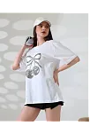 Leopar Desenli Kiraz Baskılı Tişört