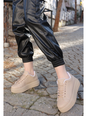 Leran Nude Cilt Bağcıklı Spor Ayakkabı