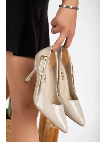 Lesia Bej Rugan Topuklu Ayakkabı Lesia Bej Rugan Topuklu Ayakkabı