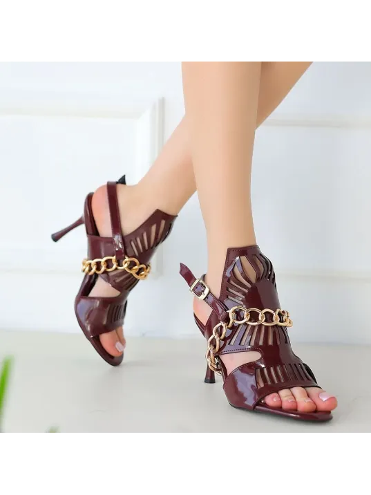 Lidya Bordo Rugan Topuklu Ayakkabı Lidya Bordo Rugan Topuklu Ayakkabı