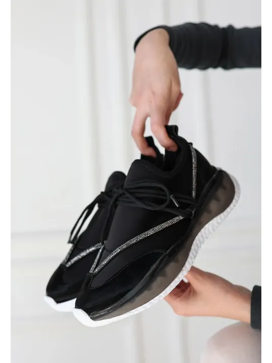 Liney Siyah Rugan Bağcıklı Spor Ayakkabı