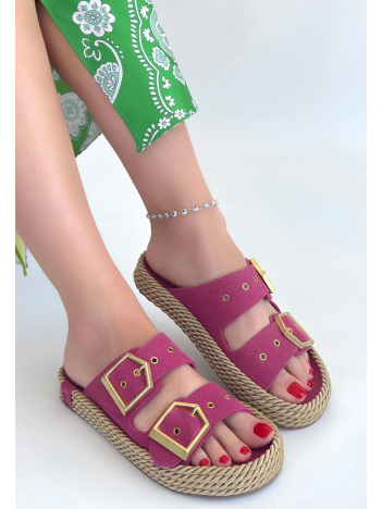 Loera Pemba Nubuk Çift Tokalı Terlik Loera Pemba Nubuk Çift Tokalı Terlik