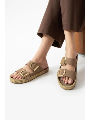 Loera Vizon Nubuk Çift Tokalı Terlik Loera Vizon Nubuk Çift Tokalı Terlik