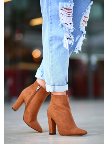 Loora Taba Süet Topuklu Bot Loora Taba Süet Topuklu Bot