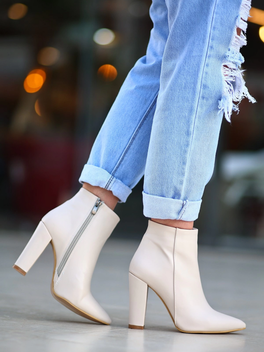 Loora Ten Cilt Topuklu Bot Loora Ten Cilt Topuklu Bot