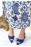 Lotta Mavi Cilt Topuklu Ayakkabı Lotta Mavi Cilt Topuklu Ayakkabı