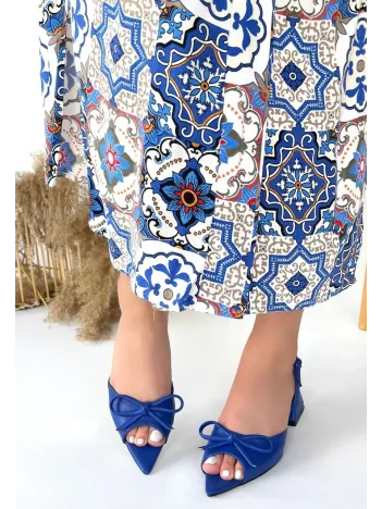 Lotta Mavi Cilt Topuklu Ayakkabı Lotta Mavi Cilt Topuklu Ayakkabı