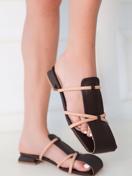 Lowet Kahverengi Cilt Topuklu Terlik