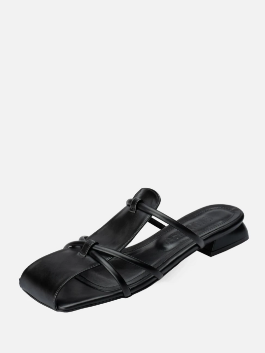 Lowet Siyah Cilt Topuklu Terlik Lowet Siyah Cilt Topuklu Terlik