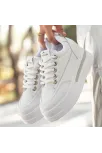 Lulu Beyaz Cilt Bağcıklı Spor Ayakkabı