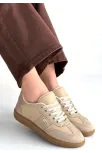 Lunga Bej Cilt Bağcıklı Spor Ayakkabı