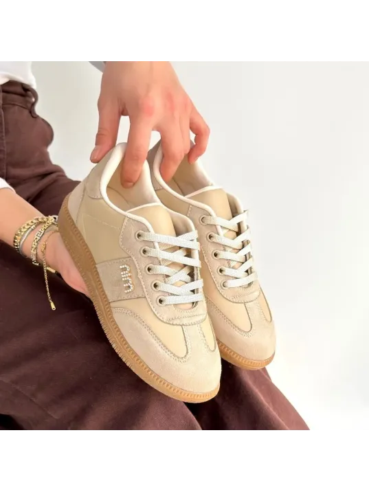 Lunga Bej Cilt Bağcıklı Spor Ayakkabı