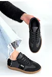 Lunga Siyah Cilt Bağcıklı Spor Ayakkabı