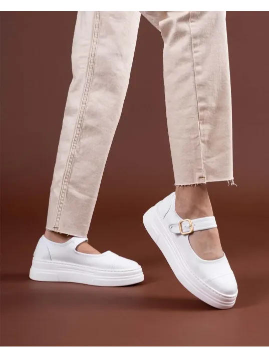 Lunni Beyaz Keten Spor Ayakkabı