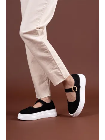 Lunni Siyah Keten Spor Ayakkabı