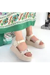 Luno Bej Cilt Kemerli Sandalet Luno Bej Cilt Kemerli Sandalet