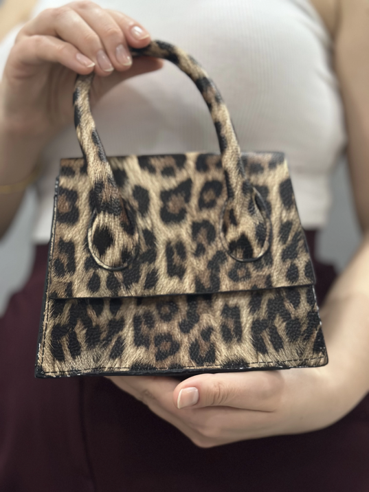 luxe leopar cilt çanta