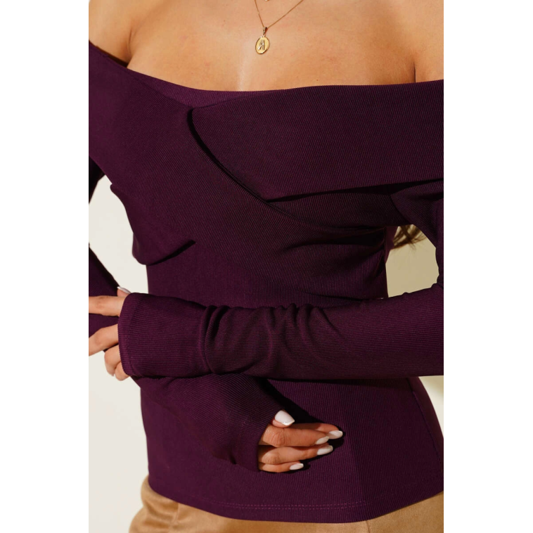 Madonna Çapraz Yaka Bluz mürdüm t4331 Madonna Çapraz Yaka Bluz mürdüm t4331
