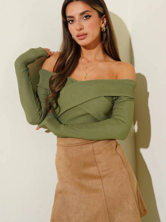 Madonna Çapraz Yaka Bluz Yeşil t4331 Madonna Çapraz Yaka Bluz Yeşil t4331
