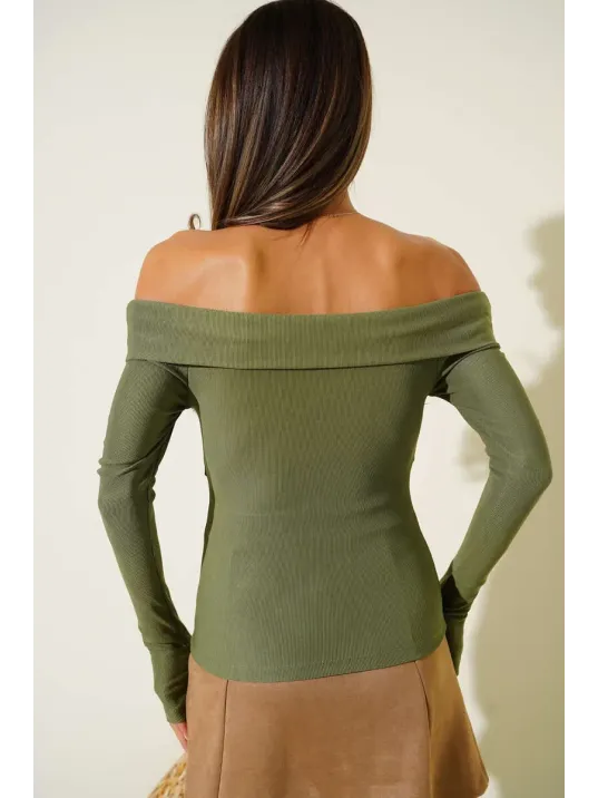 Madonna Çapraz Yaka Bluz Yeşil T4331