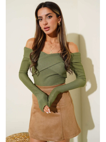 Madonna Çapraz Yaka Bluz Yeşil t4331 Madonna Çapraz Yaka Bluz Yeşil t4331