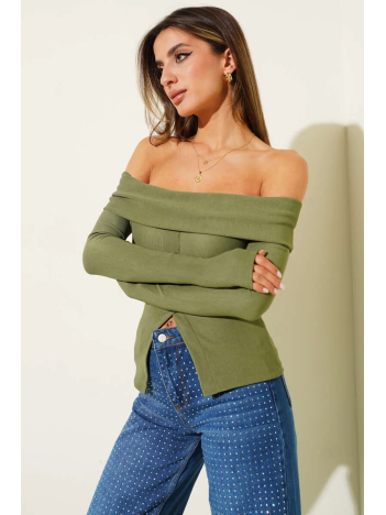 Madonna Yaka Düğmeli Bluz yeşil t4329 Madonna Yaka Düğmeli Bluz yeşil t4329