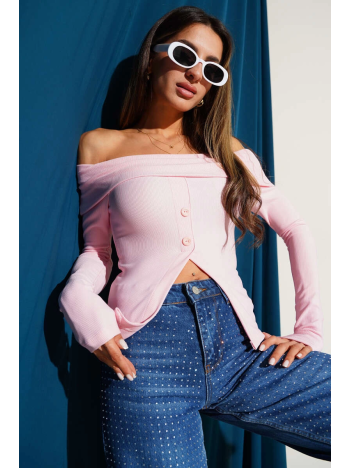 Madonna Yaka Düğmeli Bluz pembe t4329 Madonna Yaka Düğmeli Bluz pembe t4329