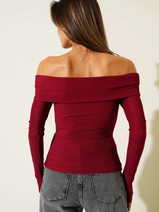 Madonna Yaka Düğmeli Bluz bordo t4329 Madonna Yaka Düğmeli Bluz bordo t4329