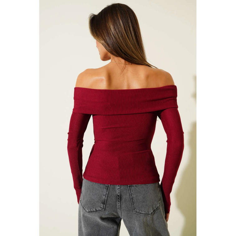Madonna Yaka Düğmeli Bluz bordo t4329 Madonna Yaka Düğmeli Bluz bordo t4329