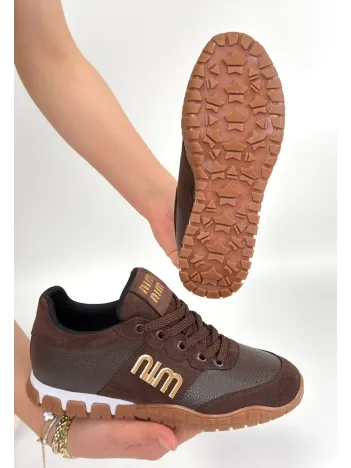 Marje Kahverengi Cilt Bağcıklı Spor Ayakkabı