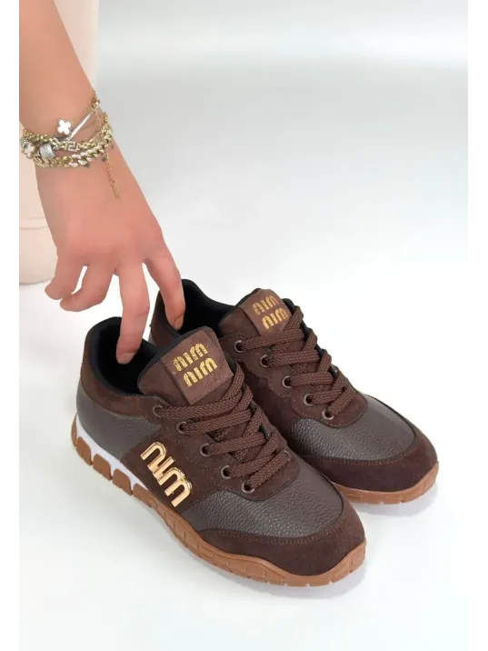 Marje Kahverengi Cilt Bağcıklı Spor Ayakkabı