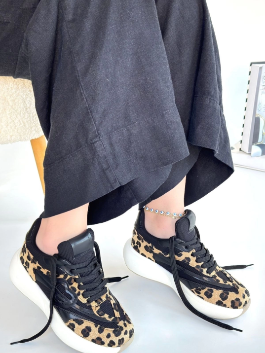 Mark Leopar Süet Bağcıklı Spor Ayakkabı Mark Leopar Süet Bağcıklı Spor Ayakkabı