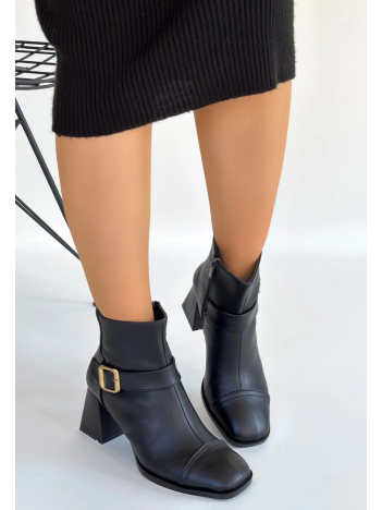 Mejjo Siyah Cilt Topuklu Bot