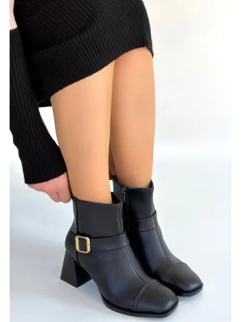 Mejjo Siyah Cilt Topuklu Bot Mejjo Siyah Cilt Topuklu Bot